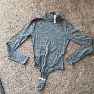 Madewell Heather Gray Turtleneck Bodysuit
